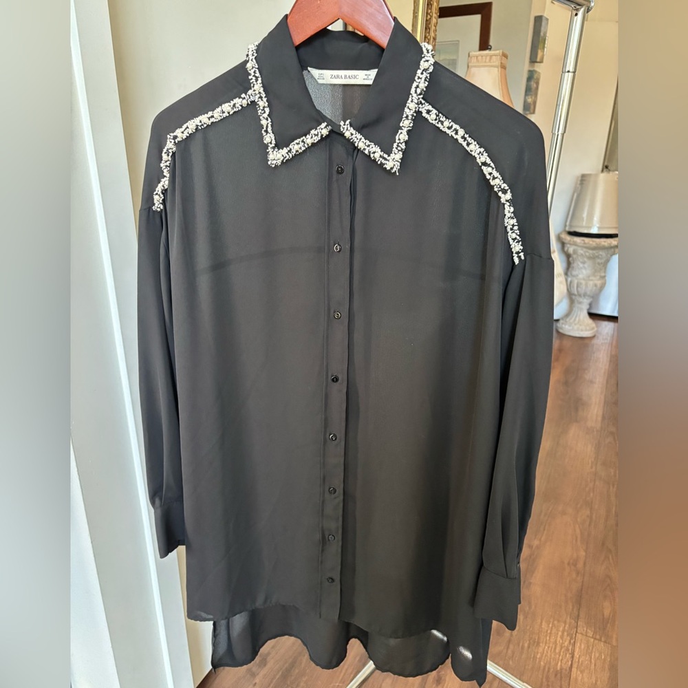 Black Embellished Women’s Shirt